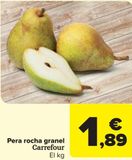 Oferta de Pera rocha granel Carrefour por 1,89€ en Carrefour