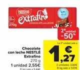 Oferta de Chocolate con leche NESTLÉ Extrafino por 2,55€ en Carrefour