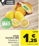 Oferta de Limón Carrefour BIO por 1,25€ en Carrefour
