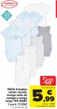 Oferta de PACK 4 Bodies, recién nacido, manga corta, sin mangas o manga larga TEX BABY  por 11,99€ en Carrefour