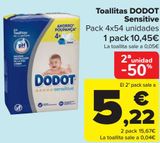 Oferta de Toallitas DODOT Sensitive  por 10,45€ en Carrefour
