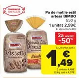 Oferta de Pan de molde Estilo Artesano BIMBO por 2,99€ en Carrefour