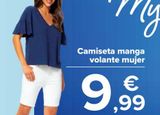 Oferta de Camiseta manga volante mujer  por 9,99€ en Carrefour