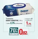 Oferta de Toallitas Dodot sensitive por 2,75€ en Condis