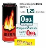 Oferta de Bebida energética Burn por 1,29€ en Condis