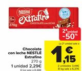 Oferta de Chocolate con leche NESTLÉ Extrafino por 2,29€ en Carrefour