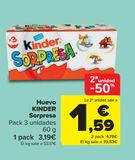Oferta de Huevo KINDER Sorpresa por 3,19€ en Carrefour