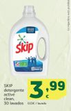Oferta de Detergente Skip active clean, 30 lavados por 3,99€ en HiperDino