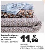 Oferta de Juego de sábanas o funda nórdica TEX BASIC  por 11,99€ en Carrefour