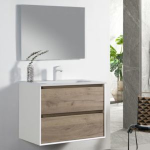Oferta de Mueble de baño suspendido Emily blanco 80 cm por 115€ en Brico Depôt