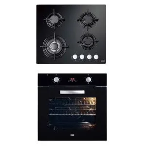 Oferta de Set cocina gas y horno negro C&L por 319€ en Brico Depôt