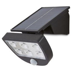 Oferta de Proyector LED  Solar Negro por 16,95€ en Brico Depôt