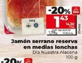 Oferta de Jamón serrano Dia por 1,79€ en Dia Market