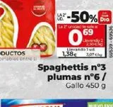 Oferta de Espaguetis Gallo por 1,38€ en Dia Market