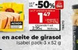 Oferta de Atún en aceite de girasol Isabel por 2,95€ en Dia Market