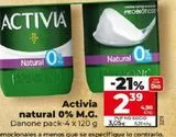 Oferta de Activia natural 0% Danone por 3,05€ en Dia Market