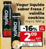 Oferta de YOGUR LIQUIDO SABOR FRESA / VAINILLA COOKIES por 2,09€ en Maxi Dia