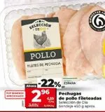 Oferta de PECHUGA DE POLLO FELITEADAS por 2,96€ en Maxi Dia