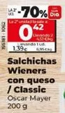Oferta de Salchichas wieners Oscar Mayer por 1,39€ en La Plaza de DIA