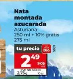 Oferta de Nata montada por 2,49€ en La Plaza de DIA
