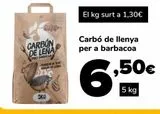 Oferta de Carbón de leña para barbacoa por 6,5€ en Supeco