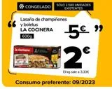 Oferta de Lasaña de champiñones y boletus LA COCINERA por 2€ en Supeco