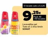 Oferta de Lavavajillas gel Todo en 1 lima-limón SOMAT por 9,25€ en Supeco