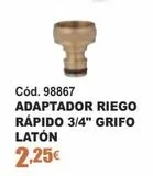 Oferta de Adaptador de riego por 2,25€ en Ferrcash