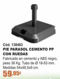 Oferta de Pie de parasol de cemento por 59,95€ en Ferrcash