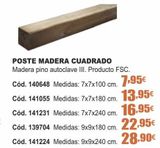 Oferta de Poste de madera por 7,95€ en Ferrcash