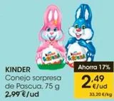 Oferta de Huevo de chocolate Kinder por 2,49€ en Eroski