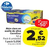 Oferta de Atún claro en aceite de oliva Carrefour por 5,05€ en Carrefour Market
