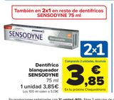 Oferta de Dentífrico blanqueador SENSODYNE por 3,85€ en Carrefour Market