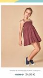 Oferta de Vestido de tirantes de plumeti berenjena  49,99 € 34,99 €  por 34,99€ en Gocco