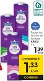Oferta de KAIKU Leche sin lactosa desnatada brik 1 L por 1,39€ en Eroski