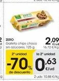 Oferta de Galleta chips choco sin azúcares, 125 g  78WO  2,09  16,72 €/kg  en Eroski