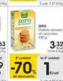 Oferta de Zero  cares  ZERO Galleta dorada sin azúcares. 330 g  e/ud 10,06 €/kg  en Eroski