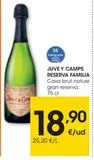 Oferta de Cava brut nature gran reserva Juvé y Camps Reserva Familia por 18,9€ en Eroski