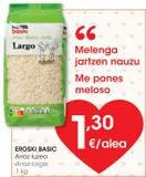 Oferta de Arroz largo eroski basic por 1,3€ en Eroski