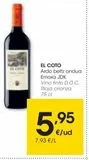 Oferta de Vino tinto DOC Rioja crianza El Coto por 5,95€ en Eroski