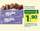 Oferta de Chocolate con leche Milka por 2,66€ en HiperDino