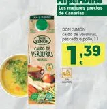 Oferta de Caldo de verduras Don Simón por 1,39€ en HiperDino