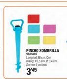 Oferta de PINCHO SOMBRILLA 9685000  Longitud 38 cm. Con mango 42.5 cm. 03.4 cm. Surtido 5 colores  3'45  en Optimus