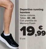 Oferta de Deportivo running hombre  por 19,99€ en Carrefour