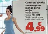 Oferta de Camiseta técnica sin mangas o manga corta mujer  por 4,99€ en Carrefour