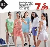 Oferta de Camiseta, short, bermuda o falda algodón mujerr  por 7,99€ en Carrefour