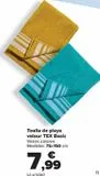 Oferta de Toalla de playa velour TEX Basic  por 7,99€ en Carrefour