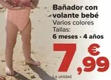 Oferta de Bañador con volante bebé  por 7,99€ en Carrefour
