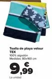 Oferta de Toalla de playa velour TEX  por 9,99€ en Carrefour