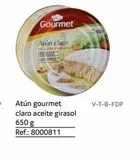 Oferta de Gourmet Atún claro.  Atún gourmet claro aceite girasol  650 g Ref.: 8000811  V-T-B-FDP  en Gros Mercat
